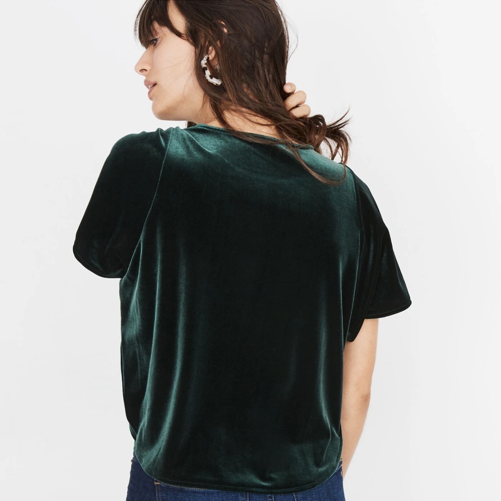 Madewell Green Velvet Butterfly Top XL - Picture 6 of 7